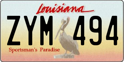 LA license plate ZYM494