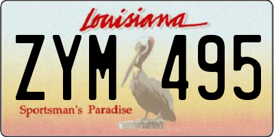 LA license plate ZYM495