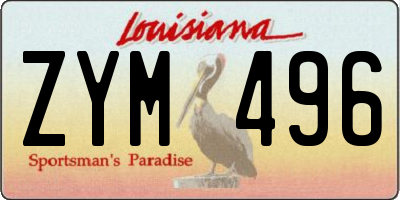 LA license plate ZYM496