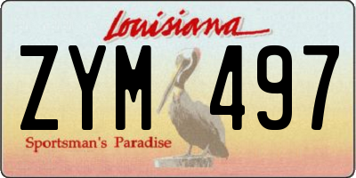 LA license plate ZYM497