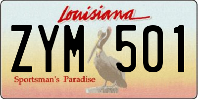 LA license plate ZYM501