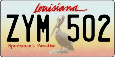 LA license plate ZYM502