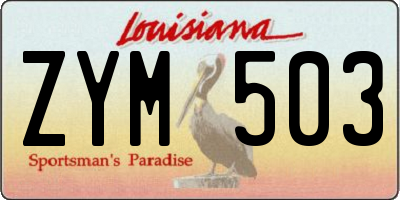 LA license plate ZYM503
