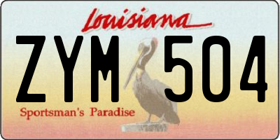LA license plate ZYM504