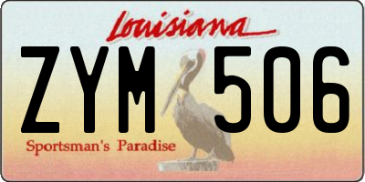 LA license plate ZYM506