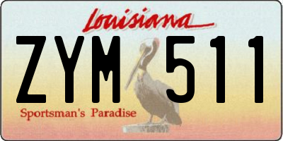 LA license plate ZYM511