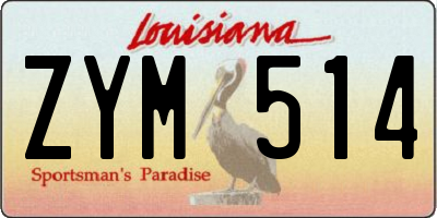 LA license plate ZYM514