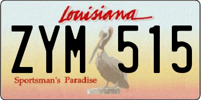 LA license plate ZYM515