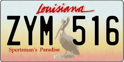 LA license plate ZYM516