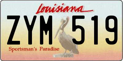 LA license plate ZYM519