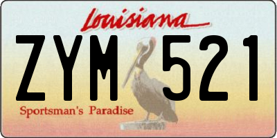 LA license plate ZYM521