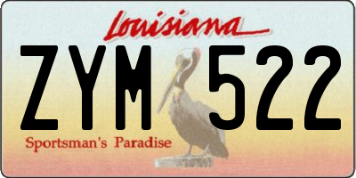 LA license plate ZYM522