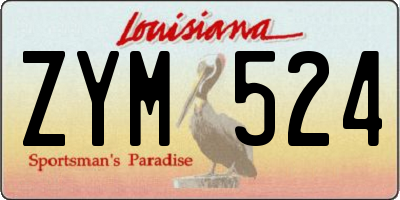 LA license plate ZYM524