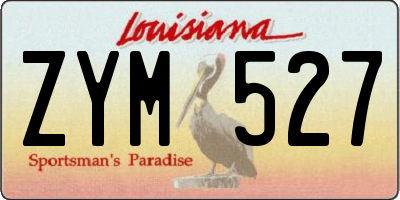LA license plate ZYM527