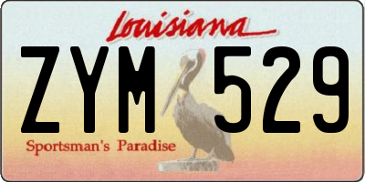 LA license plate ZYM529