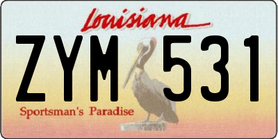 LA license plate ZYM531