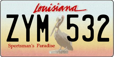LA license plate ZYM532