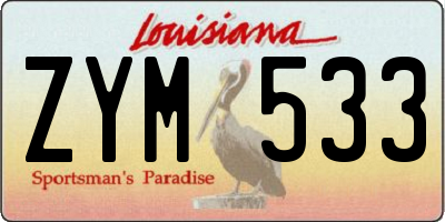 LA license plate ZYM533