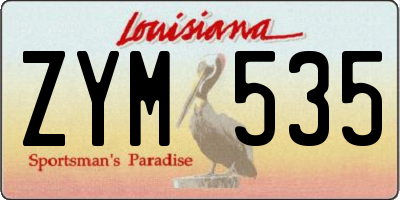 LA license plate ZYM535