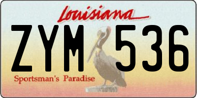 LA license plate ZYM536