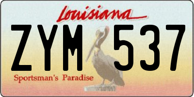 LA license plate ZYM537