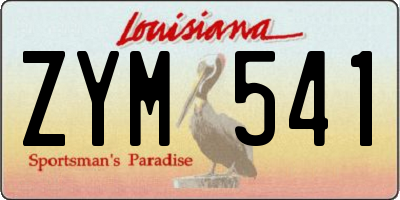 LA license plate ZYM541