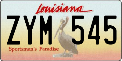 LA license plate ZYM545