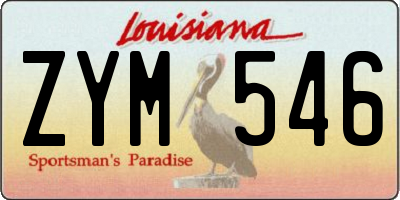 LA license plate ZYM546