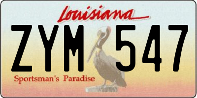 LA license plate ZYM547