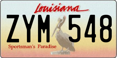 LA license plate ZYM548