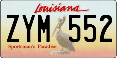 LA license plate ZYM552