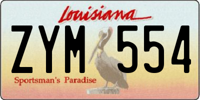 LA license plate ZYM554