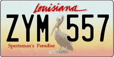 LA license plate ZYM557