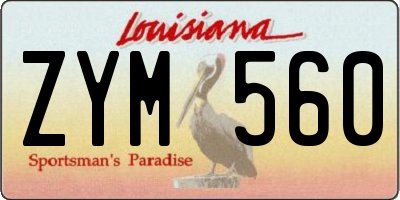 LA license plate ZYM560