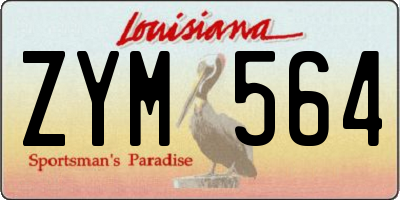 LA license plate ZYM564