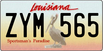LA license plate ZYM565