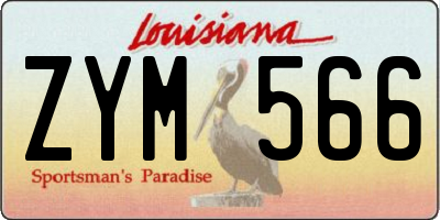 LA license plate ZYM566