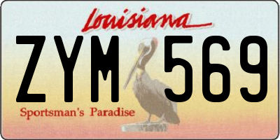 LA license plate ZYM569