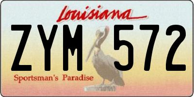 LA license plate ZYM572