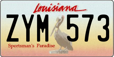LA license plate ZYM573