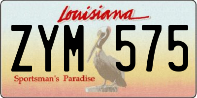 LA license plate ZYM575