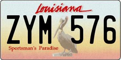 LA license plate ZYM576