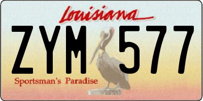 LA license plate ZYM577