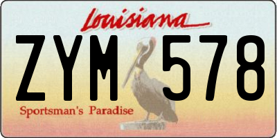 LA license plate ZYM578