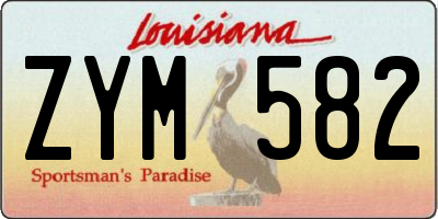 LA license plate ZYM582