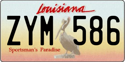 LA license plate ZYM586