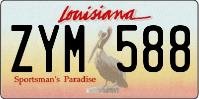 LA license plate ZYM588