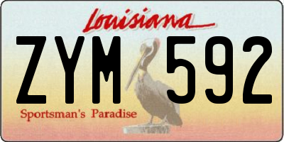 LA license plate ZYM592