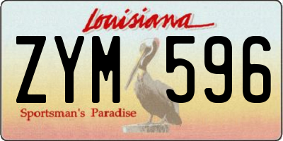 LA license plate ZYM596