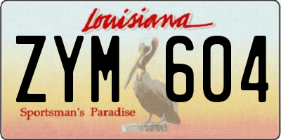 LA license plate ZYM604